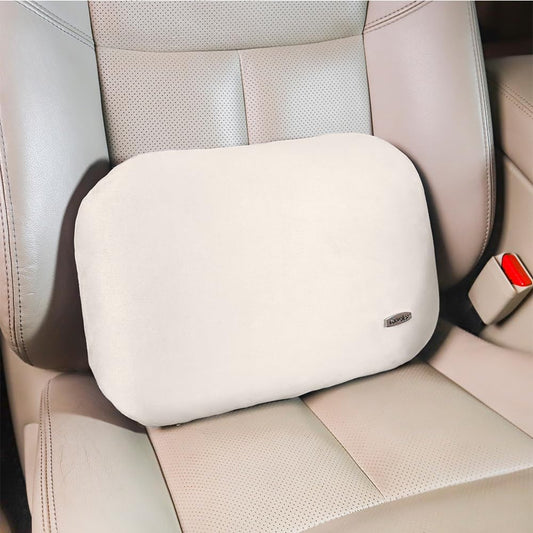 Carwales Emulsion Lumbar Support Pillow for Car Driving Seat Relax Soft Lower Back Support Home Office Chair Cushion Desk Accessories Waist Pain Relief Black