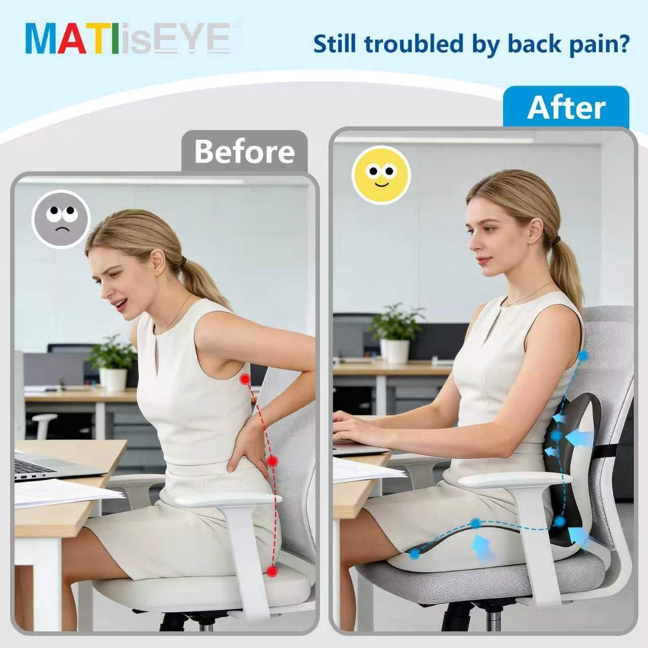 2026 Upgraded Orthopedic Memory Foam Seat Cushion with Adjustable Strap, Coccyx & Sciatica Pain Relief, Washable Non-Slip, Ergonomic Support for Office Chair, Car & Wheelchair (Dark Grey)