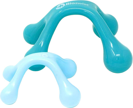 BioSwiss Claw Massage Roller, Handheld Muscle Massager with 5 Rotating Heads for Back, Legs, and Shoulder