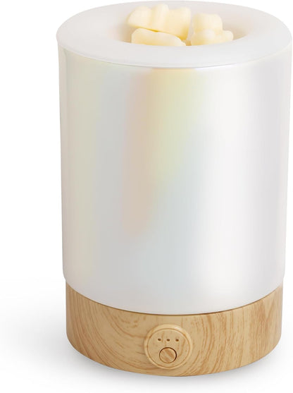 Happy Wax Marble Signature Wax Melt Warmer for Scented Wax Melts, Cubes & Tarts – Electric Wax Melter with Automatic Timer and No Scrape Silicone Dish for Easy Wax Removal