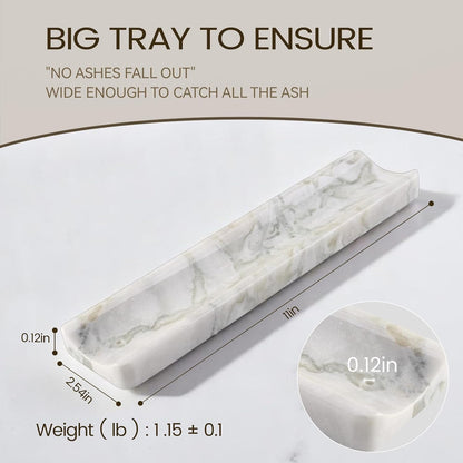 Koville Marble Incense Holder, Incense Holder for Sticks, Incense Sticks Holder Ash Catcher for Meditation Yoga SPA, Natural Stone Incense Burner, Home Table Decor (Grey)