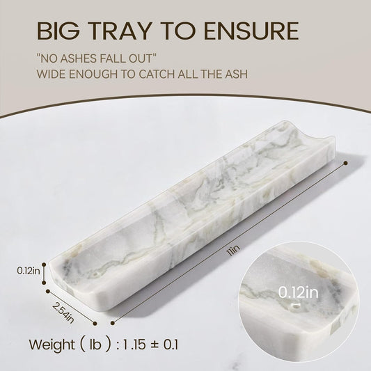 Koville Marble Incense Holder, Incense Holder for Sticks, Incense Sticks Holder Ash Catcher for Meditation Yoga SPA, Natural Stone Incense Burner, Home Table Decor (Grey)