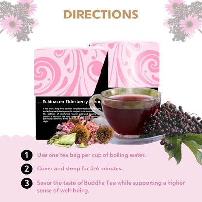 Buddha Teas Organic Echinacea Elderberry Blend - Herbal Tea, Caffeine Free