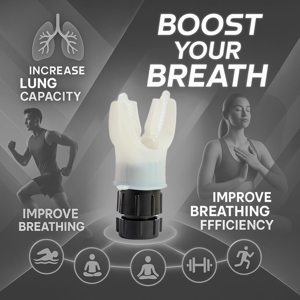 TN TINEXER Portable Compact Lung Exercise Device with High Quality Silicone Breathing Exercise Device Portable Muscle Trainer Easy to Clean
