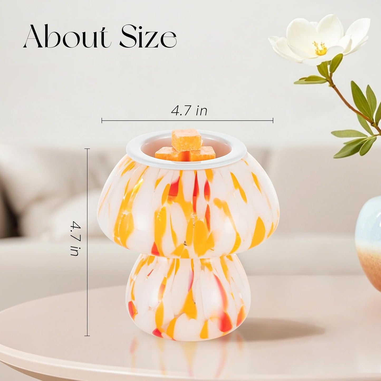 Candeldo Mushroom Wax Melt Warmer: Wax Melter Warmer with Timer Cute Melter Fragrance Candle Lamp Home Decor Mothers Day Birthday Gift for Women