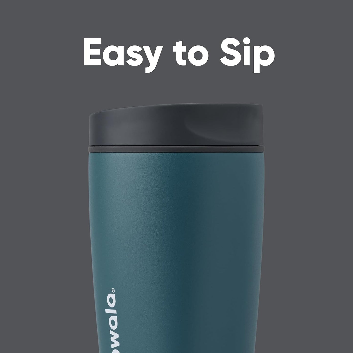 Owala SmoothSip Slider Insulated Stainless Steel Coffee Tumbler, Reusable Iced Coffee Cup, Hot Coffee Travel Mug, BPA Free 12 oz, Pink (Pucker Up)