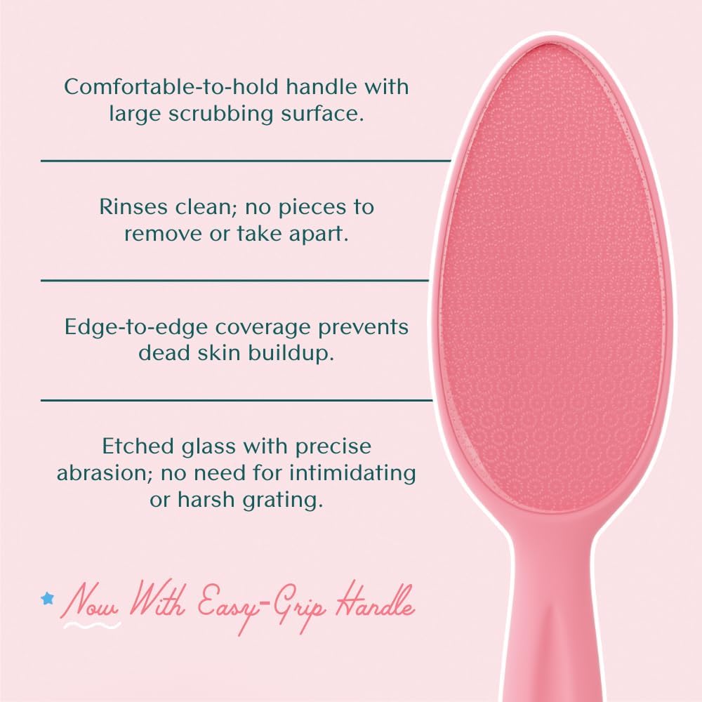 Bare August Glass Foot File Callus Remover- Heel Scraper & in Shower Foot Scrubber Dead Skin Remover - Pedicure Foot Buffer for Soft Feet