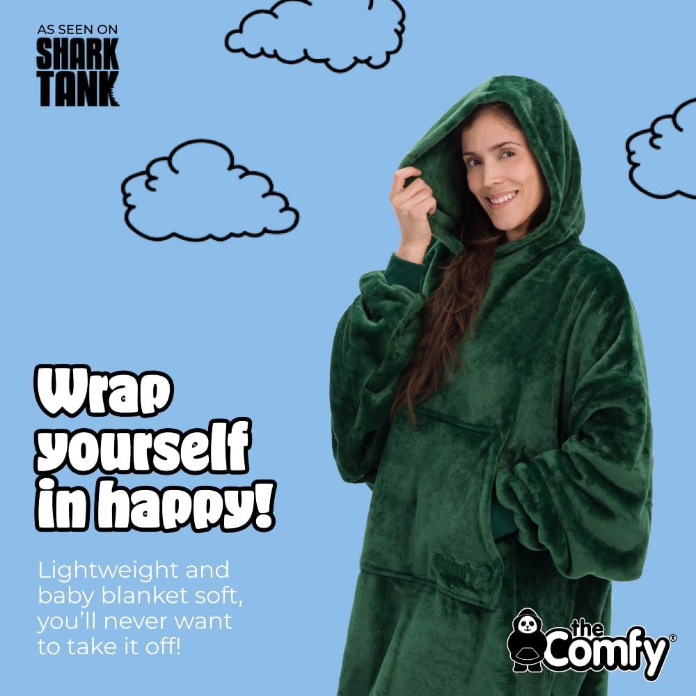 THE COMFY Dream | From Shark Tank | Patented | No Sherpa | Light Wearable Blanket Hoodie | Gift for Women & Men | One Size