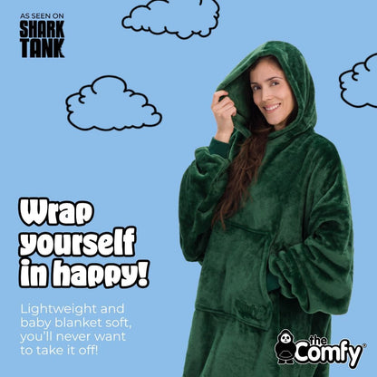 THE COMFY Dream | From Shark Tank | Patented | No Sherpa | Light Wearable Blanket Hoodie | Gift for Women & Men | One Size