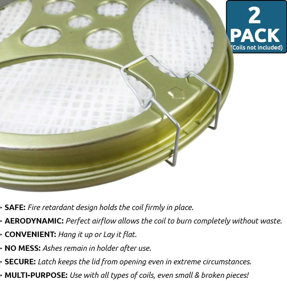 W4W Portable Mosquito Coil Holder - Mosquito Coil & Incense Burner for Outdoor use, Pool Side, Patio, Deck, Camping, Hiking, etc.(Includes Set of 2 Holders)