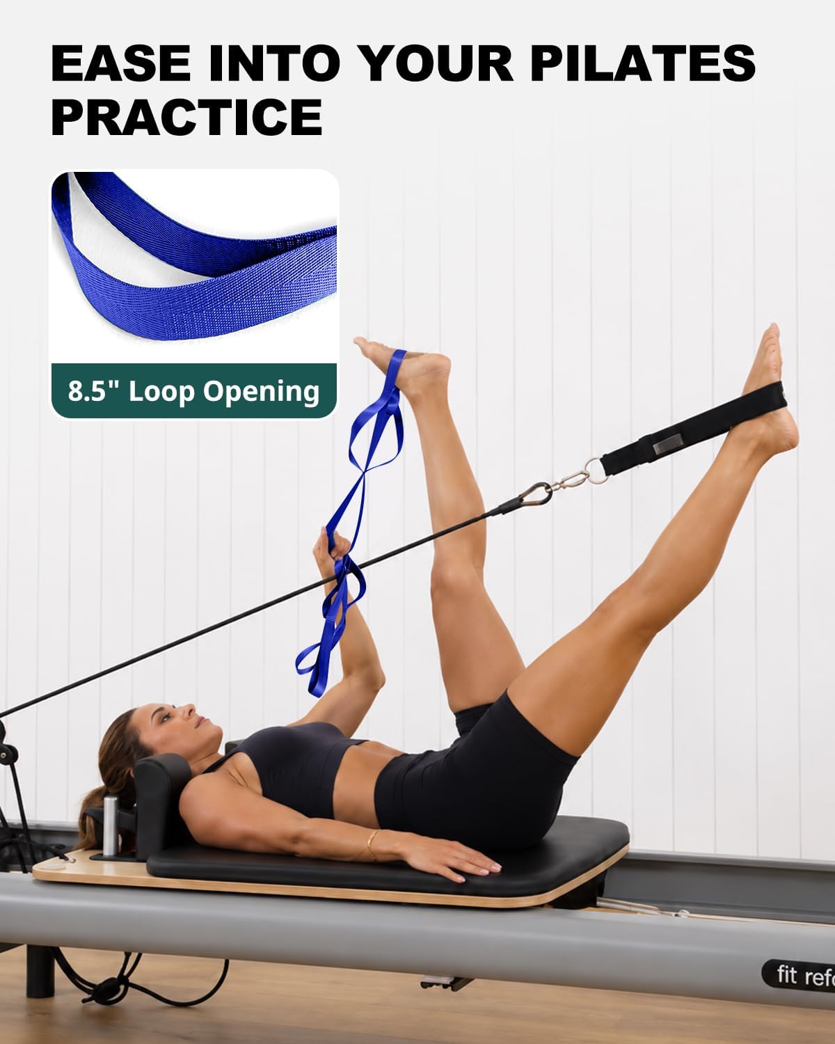 Trideer Non-Elastic Stretching Strap with Loops for Physical Therapy & Rehab, Knee Hip Leg ROM Post-Surgery, Yoga Strap for Stretching, Leg Lifter Strap Mobility Aid, Hamstring Calf Back