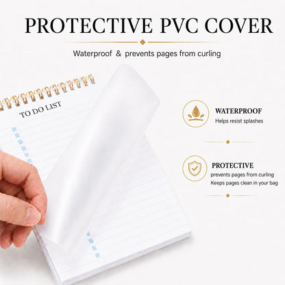 To Do List Notepad 3 Pack, Undated Daily Planner Notepad With To Do List Notebook Checklist Planner Spiral Waterproof Notepad for Office Supplies, School Planner, 52 Sheets/Pack, 5.5"*8.3" A5 Size