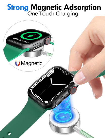 Travel Essentials for Apple Watch Charger,3-in-2 Multi Charging Cable