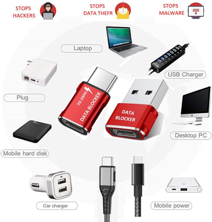 Data Blocker, USB C Data Blocker Protect Against Juice Jacking, 6-pcs