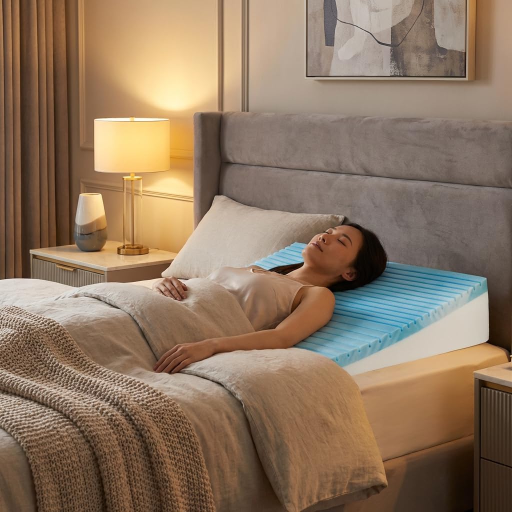 Boyd Sleep Gel Cooling Memory Foam Bed Wedge Pillow, 43 x 29 x 6