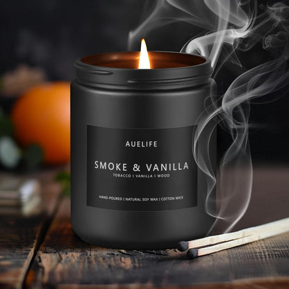 Scented Candles Set | Men Candle Set, Scented Candles for Home, Gifts for Men Aromatherapy Gift Set - 4 Pack Manly Gifts for Dad Fathers Day, Soy Candle of Leather/Smoke & Vanilla/Oak/Lavender