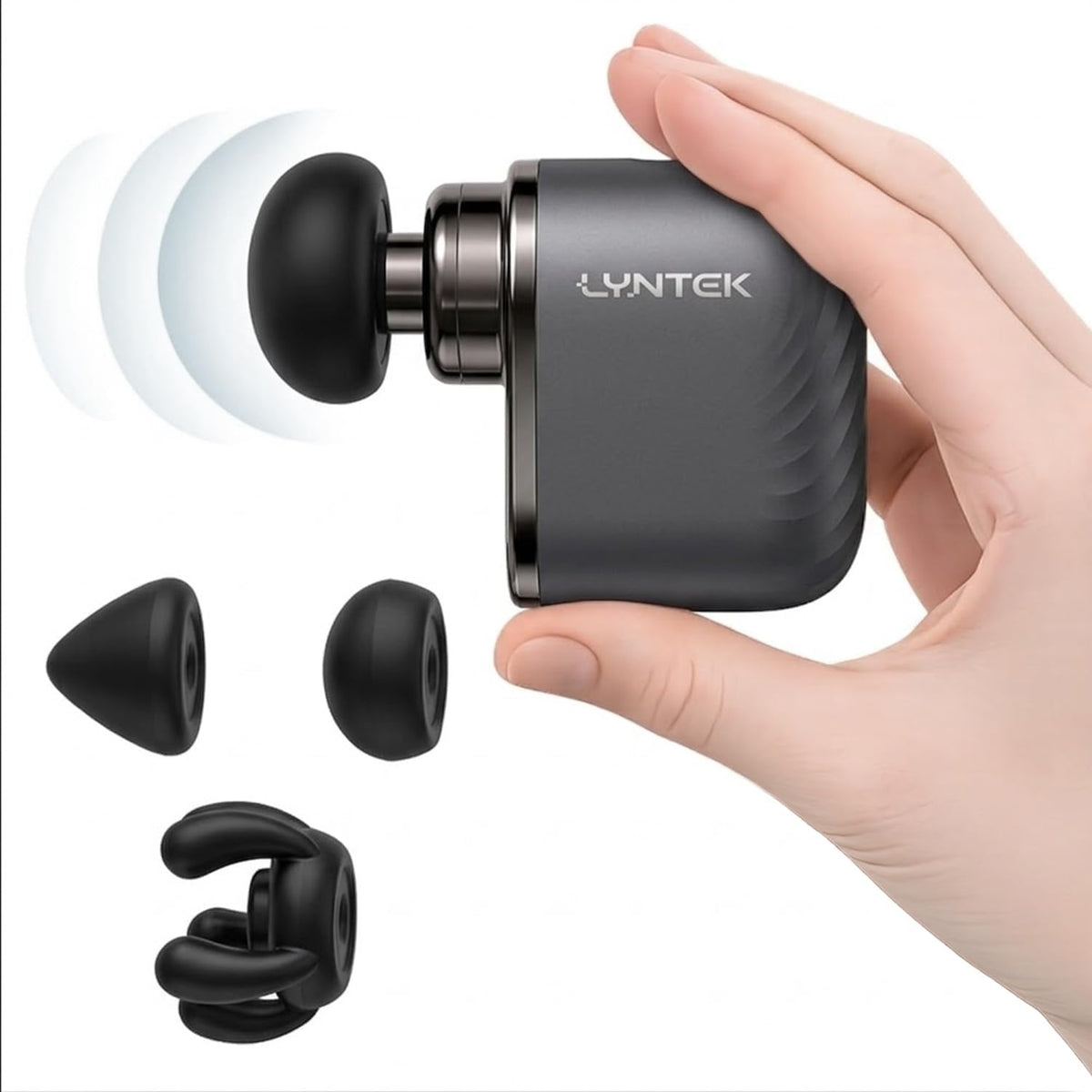 Mini Massage Gun - Small Handheld Muscle Massager with Percussion Deep Tissue, 5 Adjustable Vibration Frequency & 3 Interchangeable Heads - Portable Pocket Massage Gun for Gym, Travel, Office