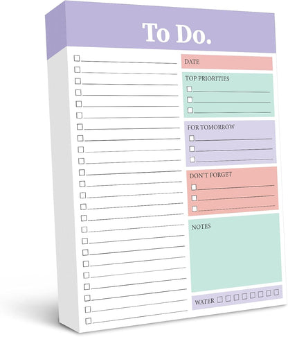 Spakon 300 Sheets Daily to Do List Notepad Notebook Library Card to Do Planner Checklist Memo Writing Pad Schedule Reminder Office Homework Planner for Task, 6" x 8(Classic,White)