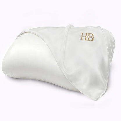 HighBeds Cervical Neck Pillow - Side Sleeper Pillow for Neck Pain Relief, Soft Ergonomic Memory Foam Pillows Ice Silk Zipperless Pillowcase, Eco-Friendly and Durable Material (White)