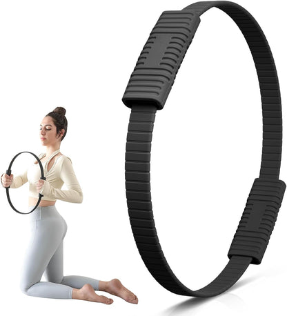 Pilates Ring, 13.5" Silicone Magic Pilates Fitness Circle with Dual Grip, Lightweight & Durable Flexible Resistance Exercise Equipment for Toning Arms, Thighs, Legs, Core