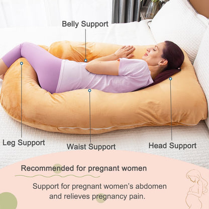 60 Inch Pregnancy Pillow for Sleeping, Extra Large U Shaped Body Pillow, Maternity Pillow for Pregnant Women with Velvet Cover (Dark Grey)