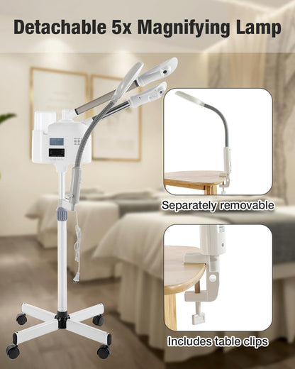 Professional Facial Steamer 3 in 1 Steamer for Face White