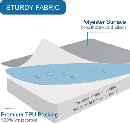 SPRINGSPIRIT Full Size Waterproof Mattress Protector, Full Mattress Cover Pad Waterproof with Deep Pocket up to 14’’, Bed Fitted Sheet