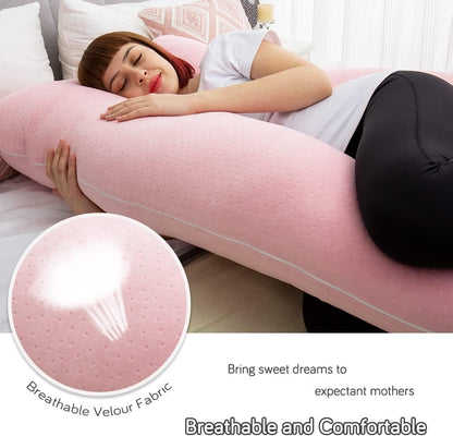 60 Inch Pregnancy Pillow for Sleeping, Extra Large U Shaped Body Pillow, Maternity Pillow for Pregnant Women with Velvet Cover (Dark Grey)