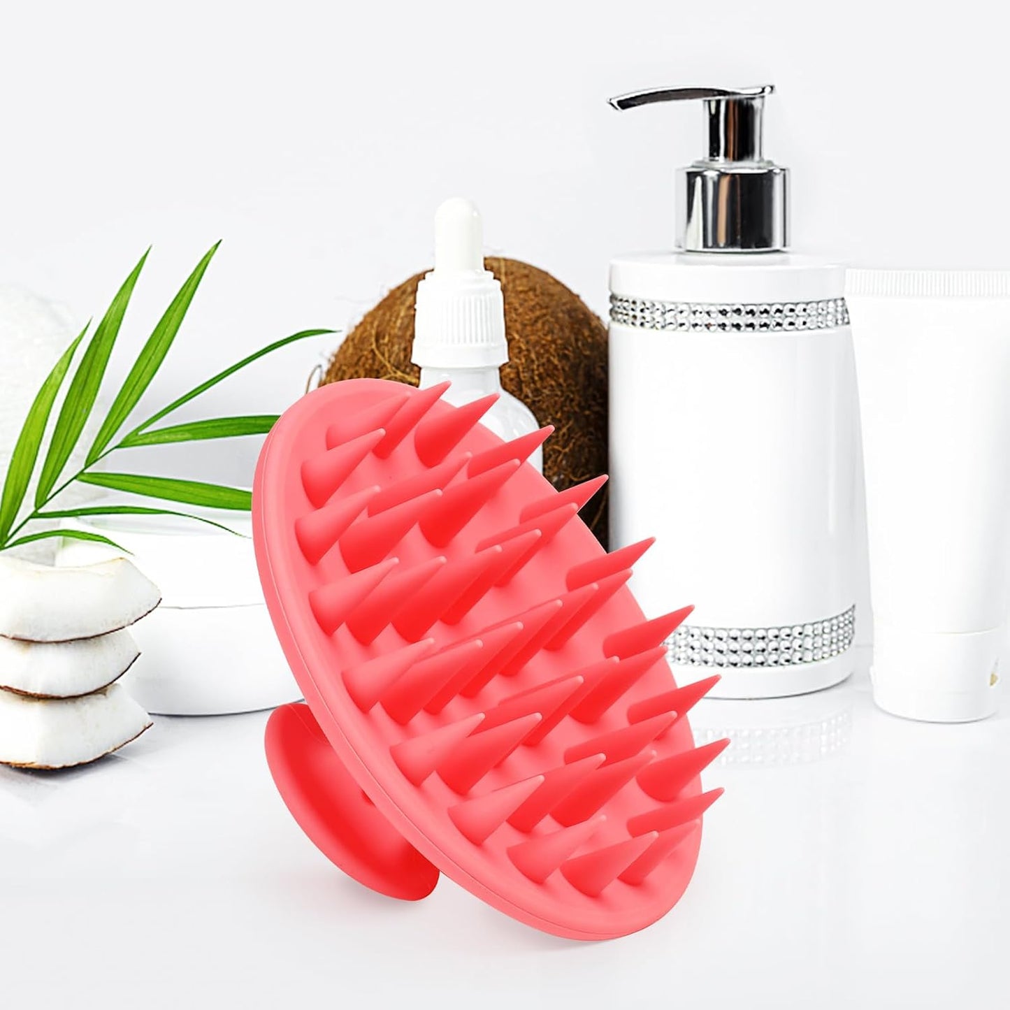 Meartchy Silicone Scalp Massager Shampoo Brush, Scalp Brush for Hair Growth & Dandruff Removal, Hair Scrubber Scalp Stimulator Exfoliator Brush with Soft Bristles for Wet Dry Scalp Care (Black)