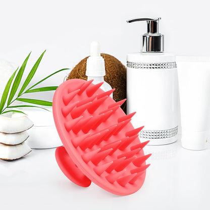 Meartchy Silicone Scalp Massager Shampoo Brush, Scalp Brush for Hair Growth & Dandruff Removal, Hair Scrubber Scalp Stimulator Exfoliator Brush with Soft Bristles for Wet Dry Scalp Care (Black)