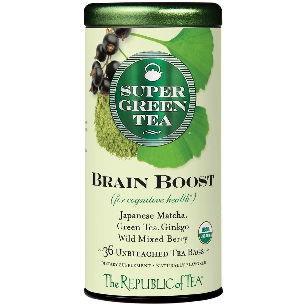 The Republic of Tea SuperGreen Organic Brain Boost Green Tea, 36 Count