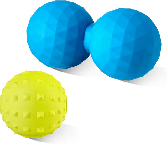 Peanut & Spiky Ball Set for Physical Therapy Blue