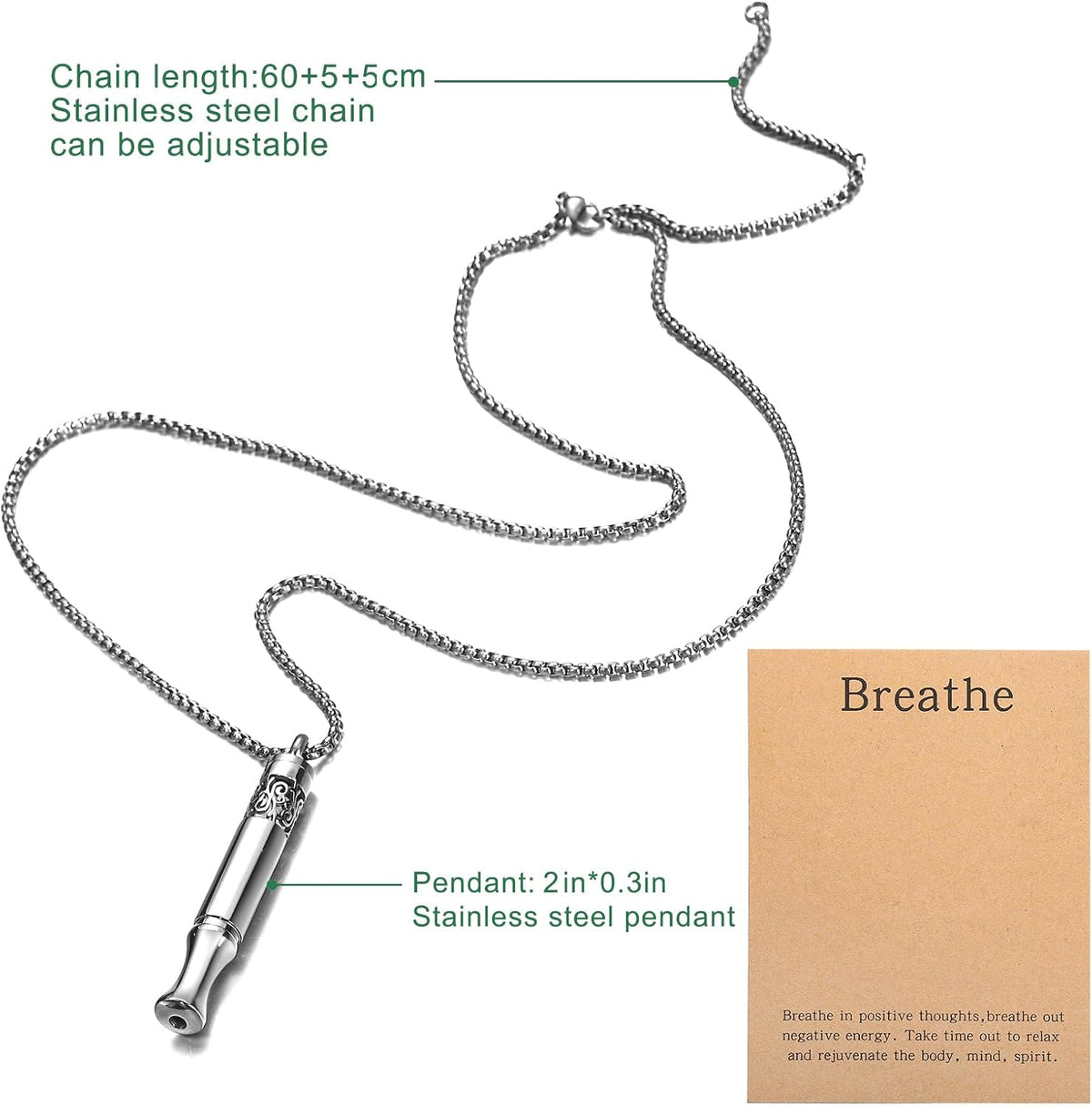 Quit Smoking Aid Necklace Stainless Steel Aromatherapy Diffuser (Rainbow)