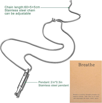 Quit Smoking Aid Necklace Stainless Steel Aromatherapy Diffuser (Rainbow)