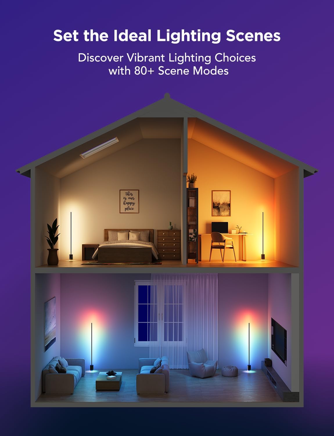 Govee Floor Lamp 2, RGBIC Smart Floor Lamp for Living Room, Bedroom