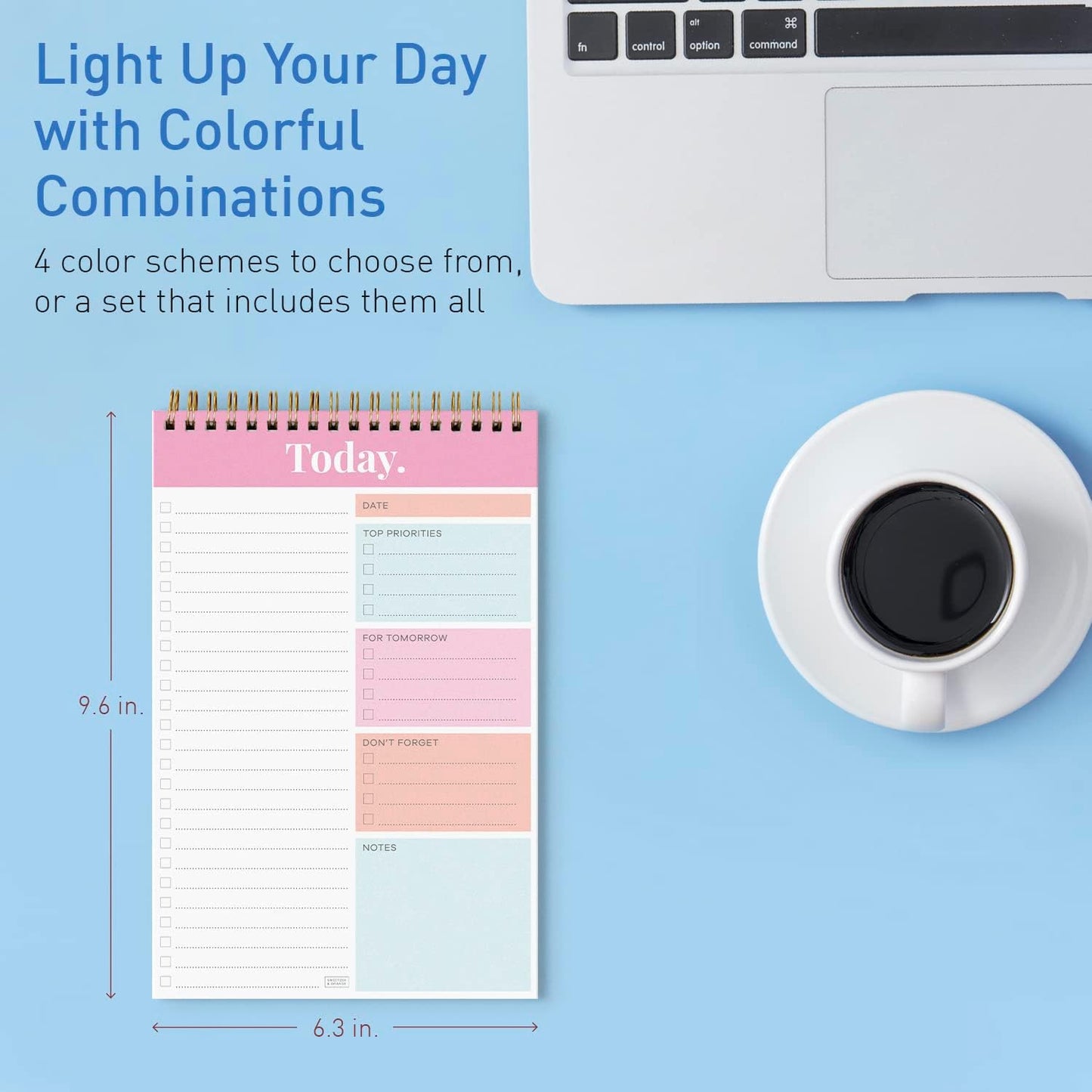 Sweetzer & Orange Daily & Weekly To Do List Notepad – Undated Work Planner & Organizer with Wish List Section, 52-Sheet Coiled Task Pad for Productivity – SET OF 4 To Do List Notebook for Work