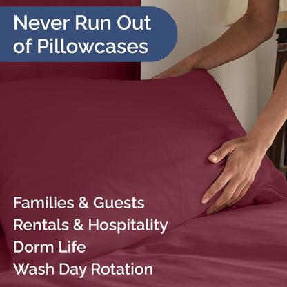 Standard Pillow Cases Set of 10 - Ultra Soft Hotel Quality Pillowcase Covers - Comfy, Cozy & Wrinkle Free - Shrink, Stain and Fade Resistant - Machine Washable Pillow Protectors - 10 Pcs Set - White - Colors A