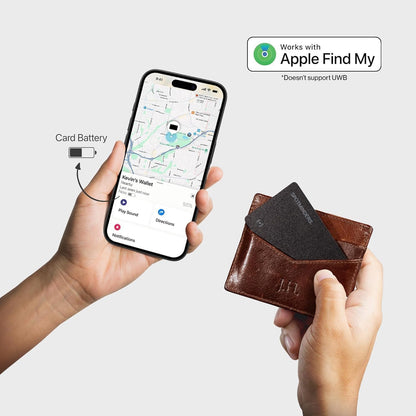 SPOTMINDERS Apple MFi Certified Wallet Tracker PRO Works with Apple Find My IP68 Rechargeable Tracking Card for Wallet Luggage Passport 0.07in Slim Credit Card Design Item Finder