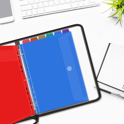 Uquelic Document Organizer, Soft PVC 3 Ring Binder with 12 Pockets