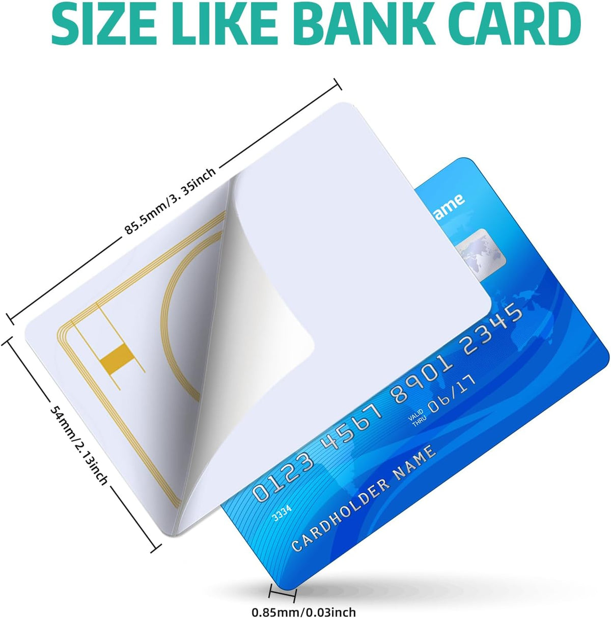 NFC Cards NFC Tags NFC Business Card NFC 215 Cards Blank 504 Bytes Programmable NFC Tags iPhones Compatible with NFC Enabled Mobile Phones & Devices (PVC-WHITECARD)