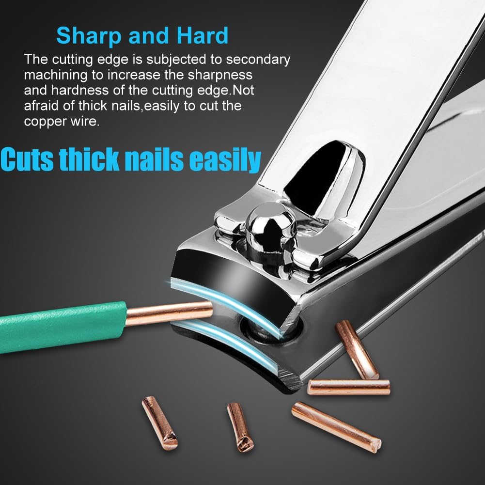 Yougai Manicure Set 18 Pieces Professional Nail Clippers Pedicure Kit Men Women, Stainless Steel Fingernail Toenail Cutters, Nail Care Grooming Tools with Leather Travel Case