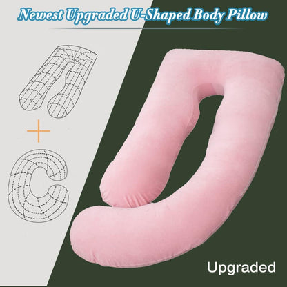 60 Inch Pregnancy Pillow for Sleeping, Extra Large U Shaped Body Pillow, Maternity Pillow for Pregnant Women with Velvet Cover (Dark Grey)
