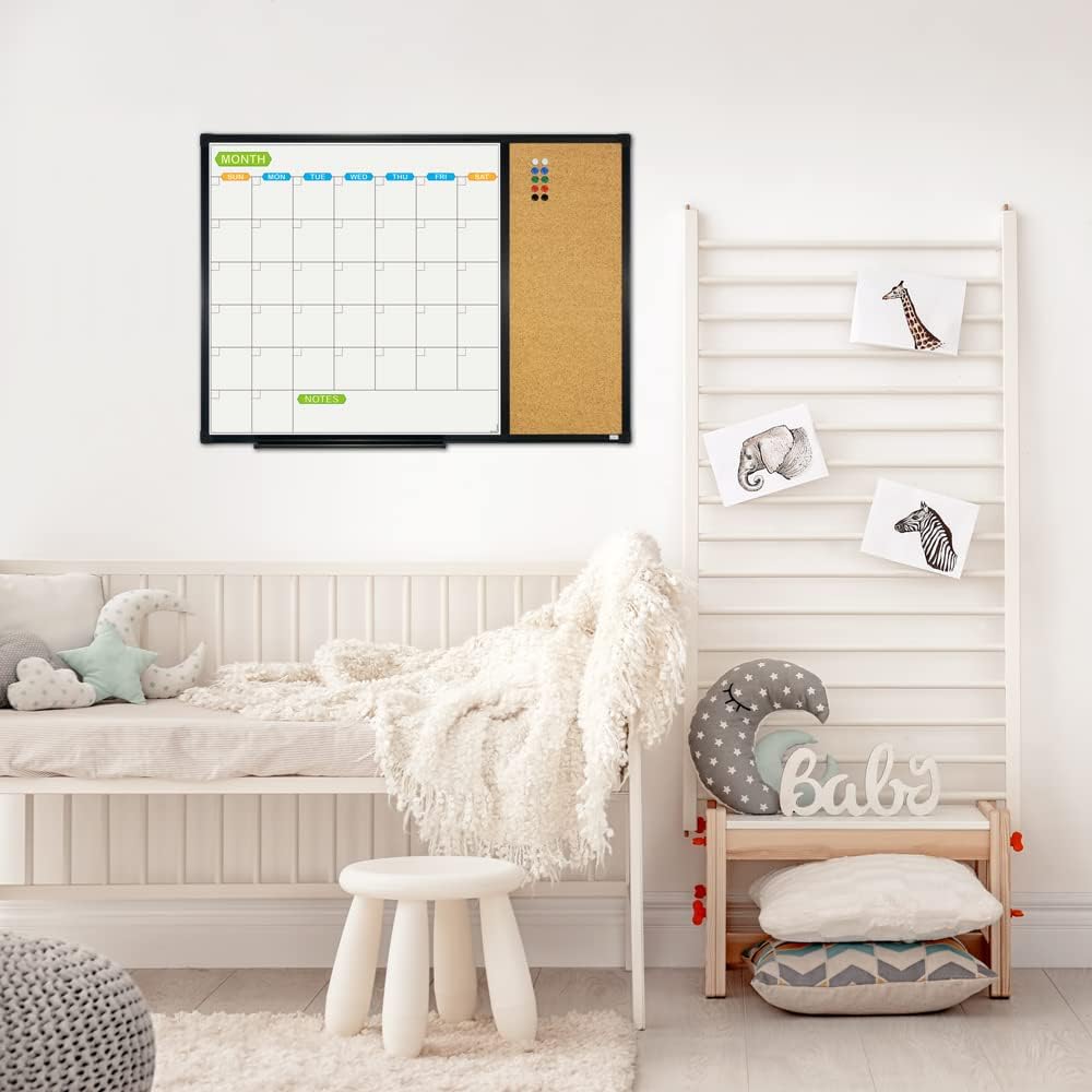 JILoffice Magnetic Dry Erase Calendar Whiteboard, 24" x 18" Monthly Board
