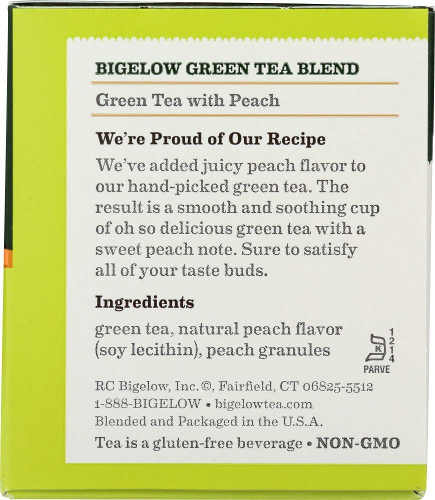 Bigelow Tea Green Tea with Mint, Caffeinated Tea with Green Tea and Peppermint, 20 Count (Pack of 6), 120 Total Tea Bags