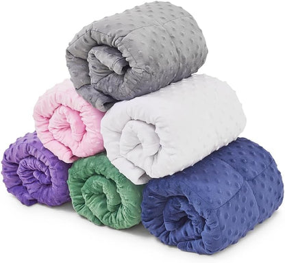 TONGDADA Weighted Lap Blanket 7lbs for Adult,Perfect for Relaxation, Lounging, Napping, Sleeping & Travel,Luxury Minky Weighted Body Blanket,Weighted Throw Blanket-Dark Grey Minky Dot, 29" x 24"