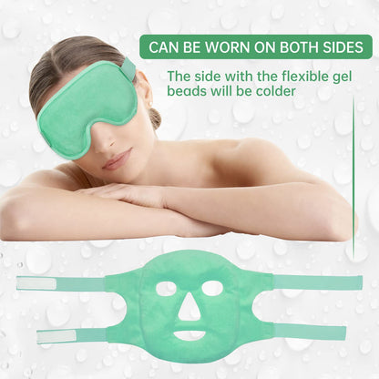 ZNÖCUETÖD Cold Face Ice Mask Facial Ice Pack, Hot Cold Compress for Face