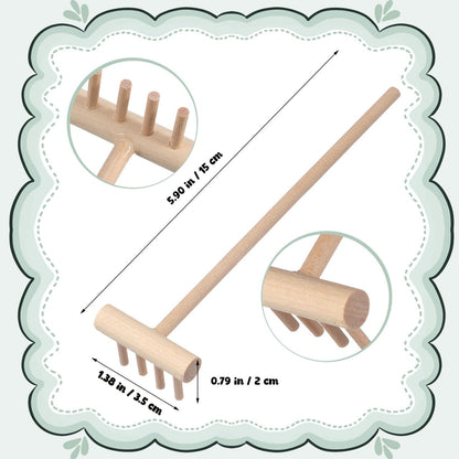 YARNOW 20 Pcs Mini Zen Garden Rake Set, Bamboo Tabletop Sand Tools for Desk Meditation, Small Wooden Accessories for DIY Miniature Craft & Home Decor