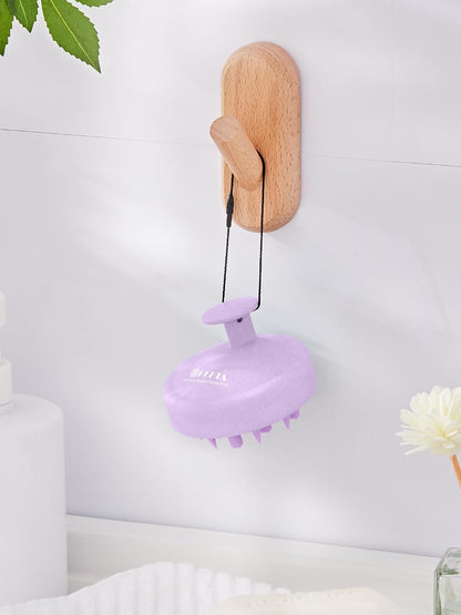 HEETA Hair Scalp Massager for Hair Growth, Shampoo Brush, Scalp Scrubber Exfoliator with Soft Silicone Bristles for Dandruff Removal to Relieve Stress, Wet Dry Use Updated Material, Beige