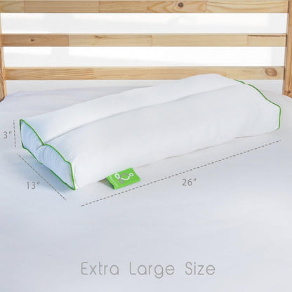 Sleep Yoga Back Sleepers & Side Sleepers, Ergonomically Designed Down Alternative Between & Under Pillow for Knee Support, Hypoallergenic & Washable, 26" x 13" x 3"/One Size White