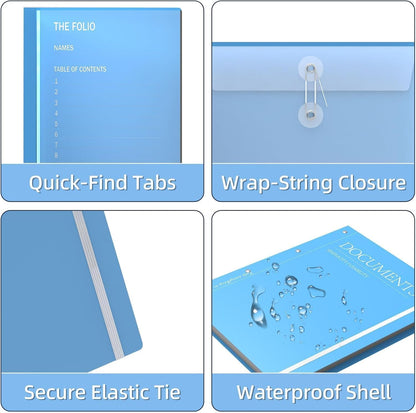 Important Document Organizer Binder, 12-Pocket Expanding File Folder for A4
